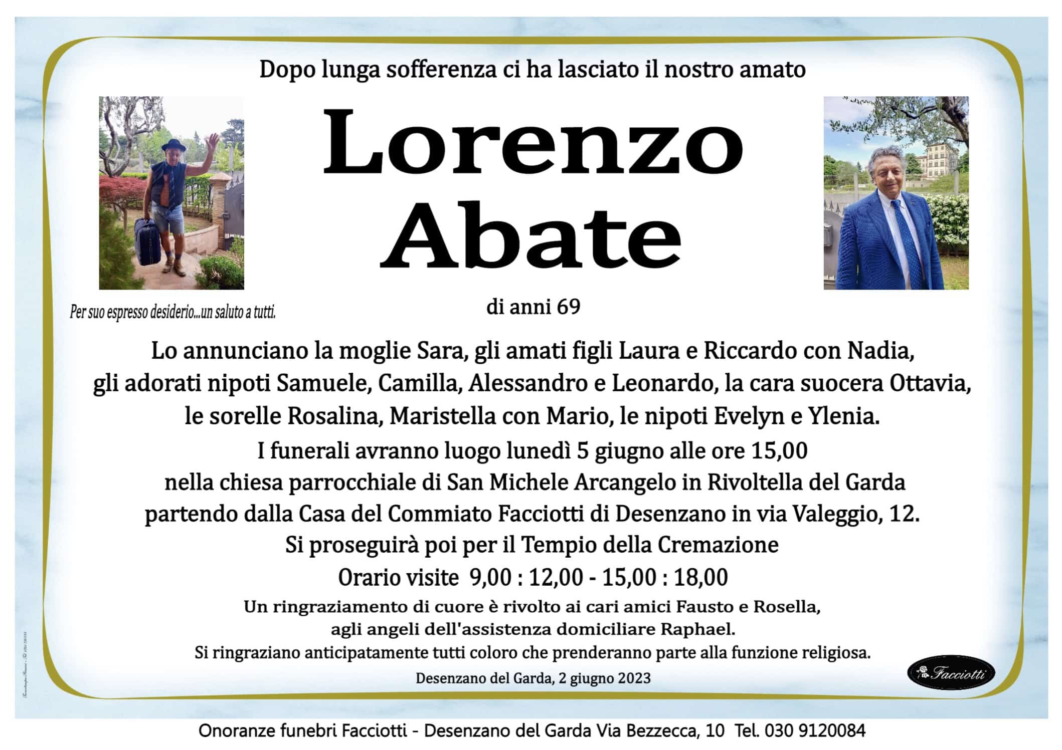 Lorenzo Abate Onoranze Funebri Facciotti