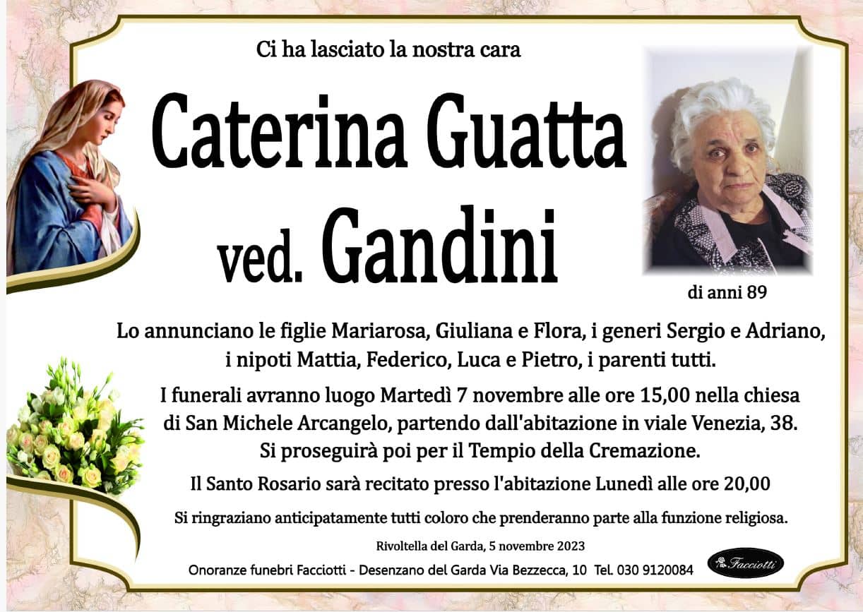 Caterina Guatta Ved Gandini Onoranze Funebri Facciotti