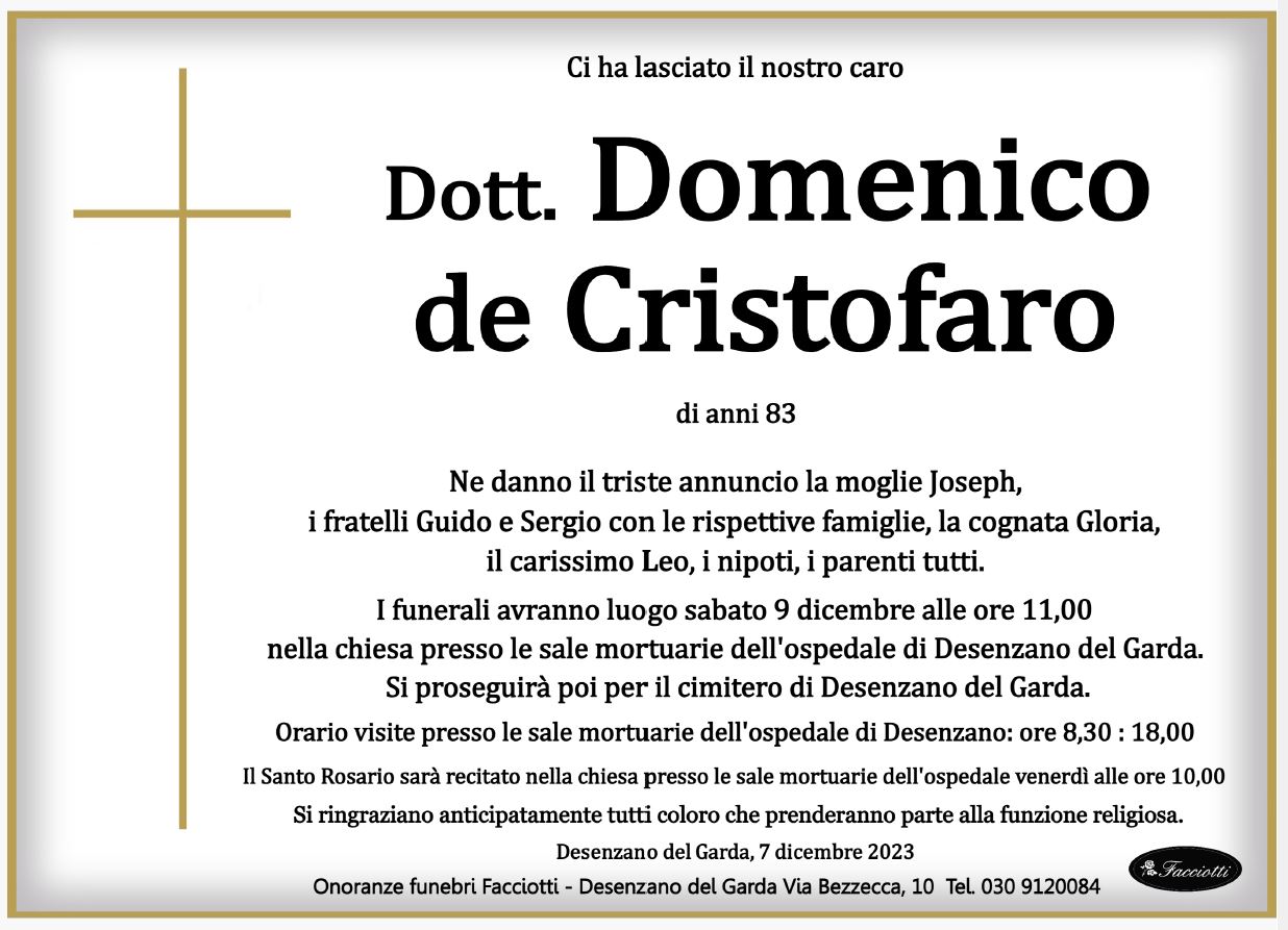 Domenico De Cristofaro Onoranze Funebri Facciotti