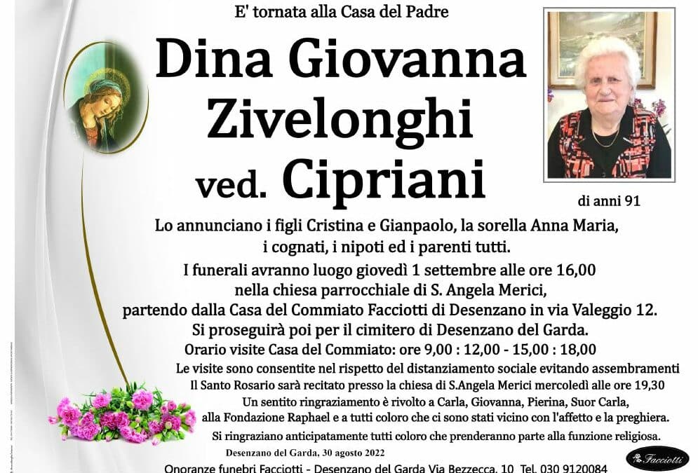 Dina Giovanna Zivelonghi ved. Cipriani