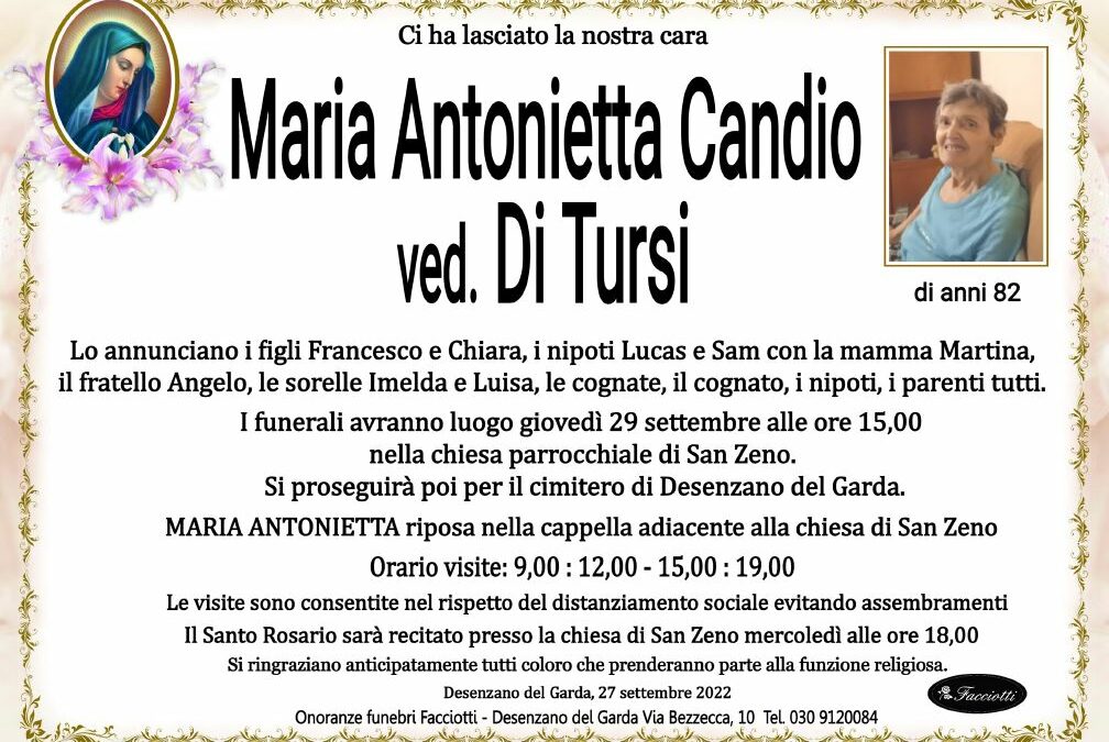 Maria Antonietta Candio ved. Di Tursi