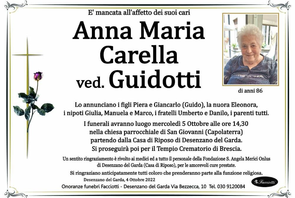 Anna Maria Carella ved. Guidotti