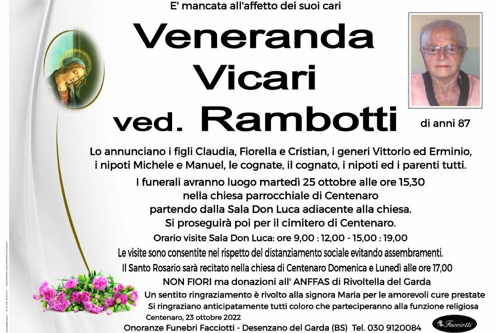 Veneranda Vicari ved. Rambotti