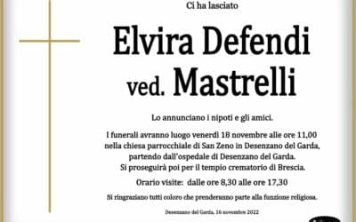 Elvira Defendi ved. Mastrelli