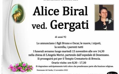 Alice Biral ved. Gergati