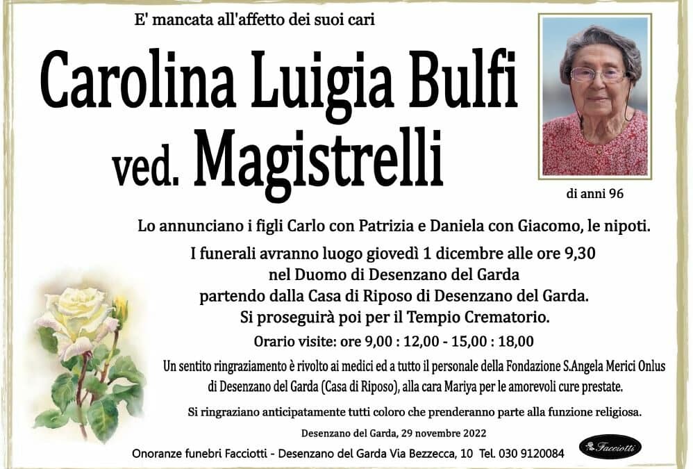 Carolina Luigia Bulfi ved. Magistrelli