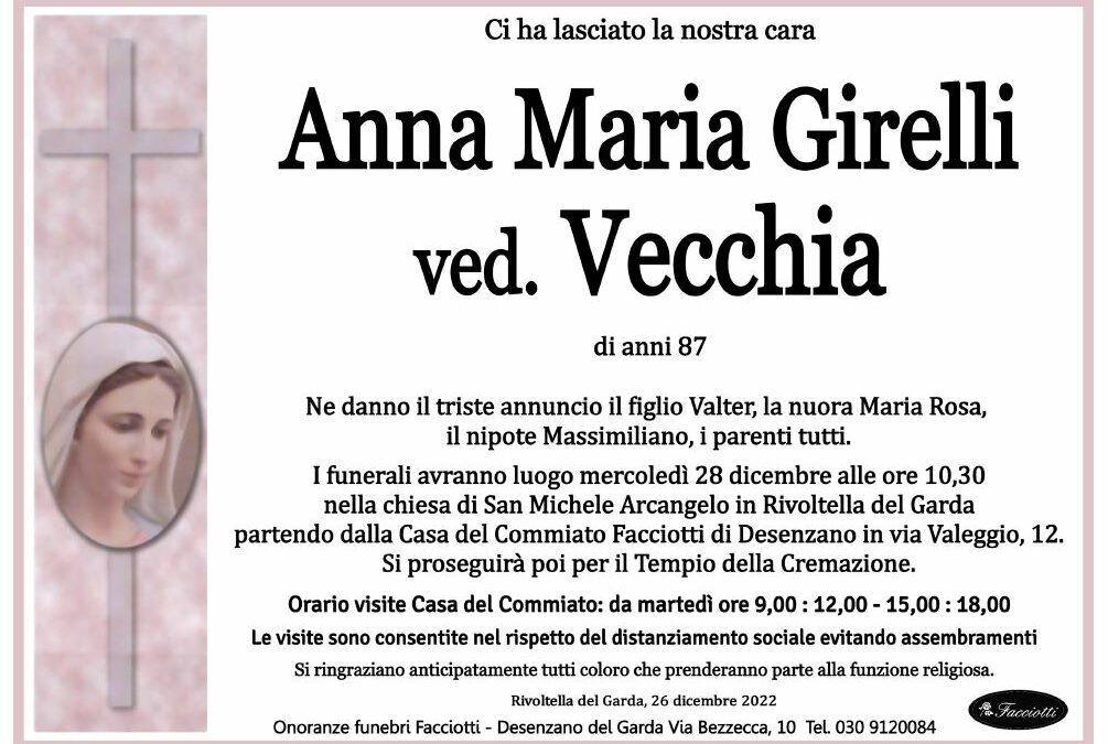 Anna Maria Girelli ved. Vecchia