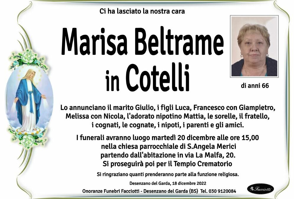 Marisa Beltrame in Cotelli