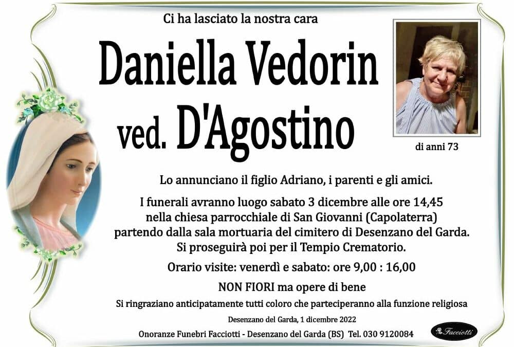 Daniella Vedorin ved. D’Agostino