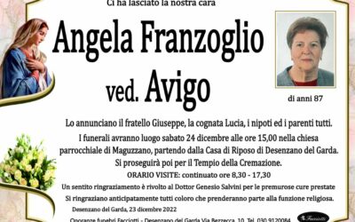 Angela Franzoglio ved. Avigo