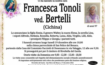 Francesca Tonoli ved. Bertelli (Cichina)