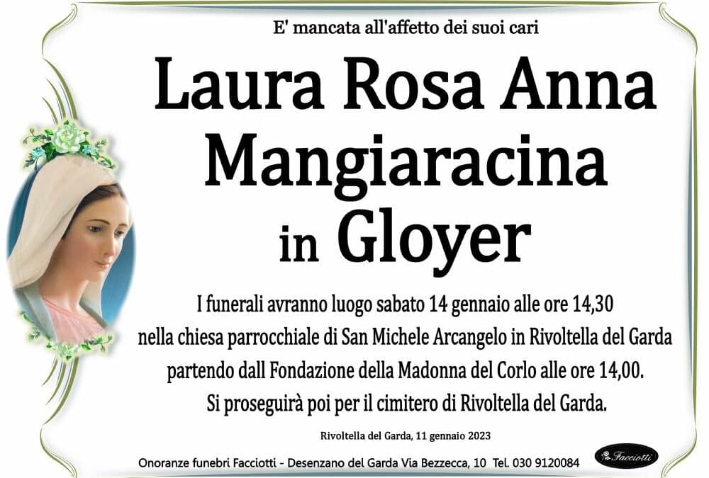 Laura Rosa Anna Mangiaracina in Gloyer