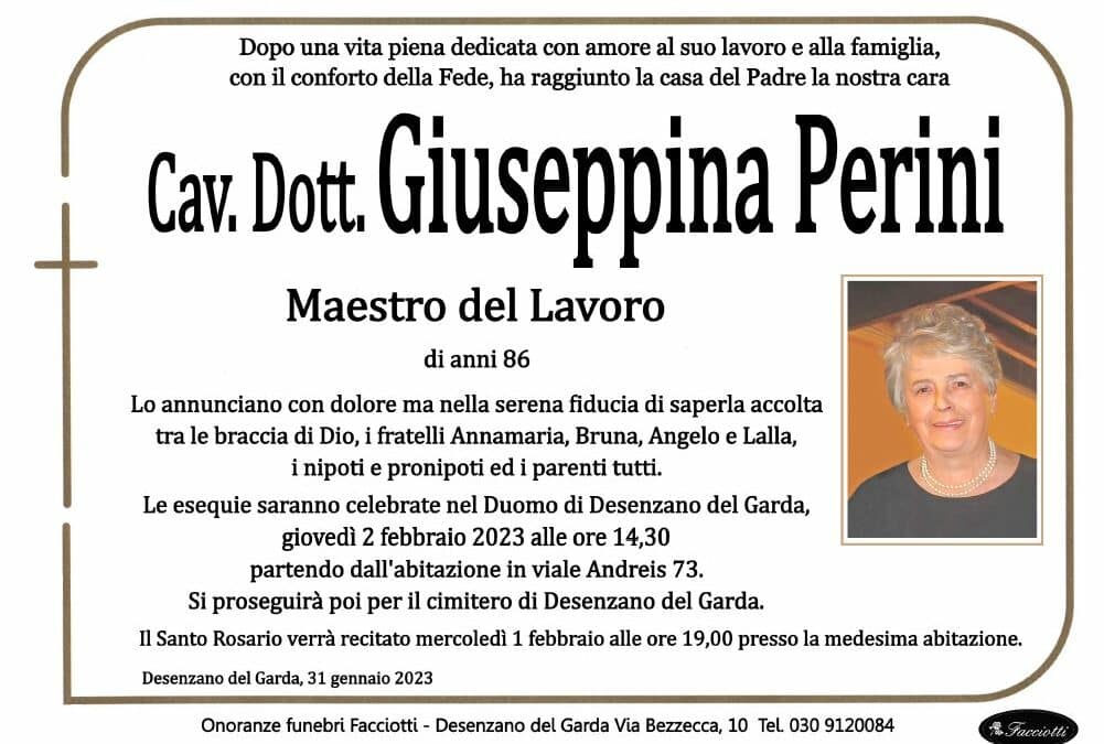 Cav. Dott. Giuseppina Perini