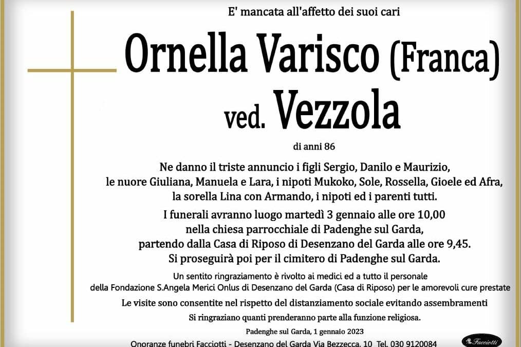 Ornella Varisco ved. Vezzola (Franca)