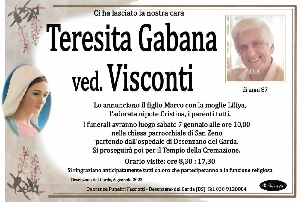 Teresita Gabana ved. Visconti (Zita)