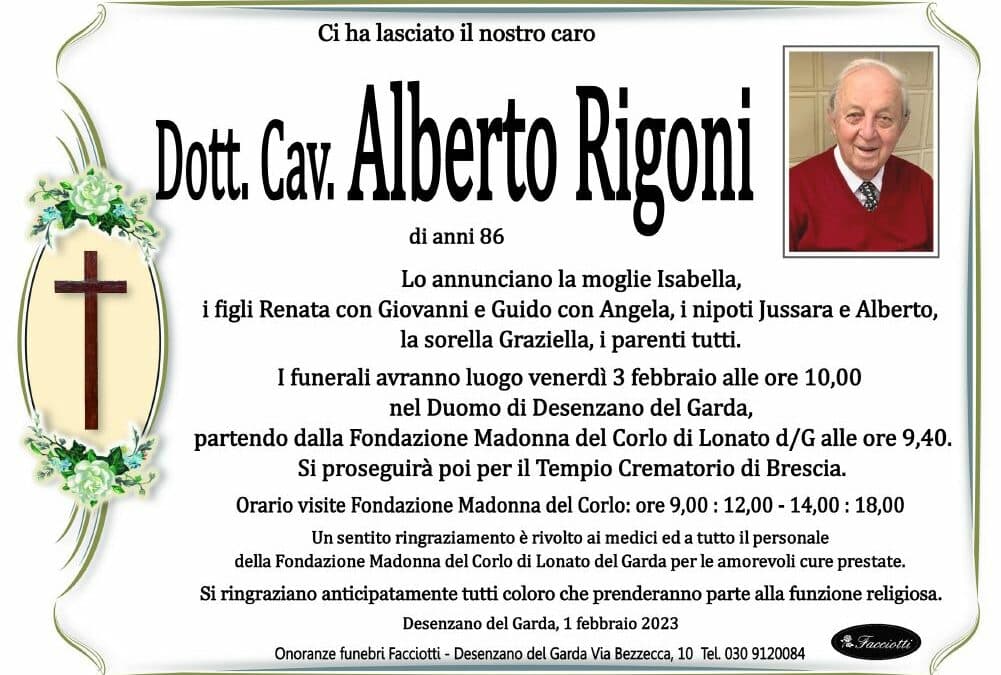 Dott. Cav. Alberto Rigoni