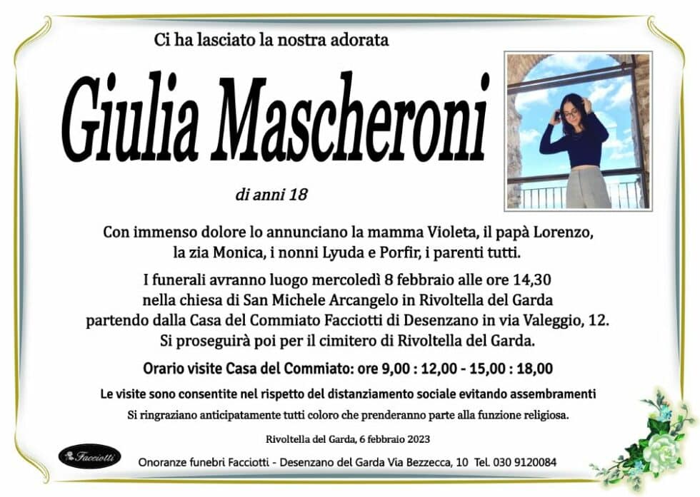 Giulia Mascheroni - Onoranze Funebri Facciotti