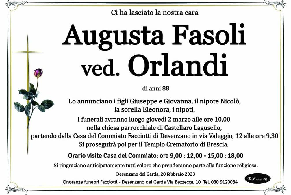 Augusta Fasoli ved. Orlandi