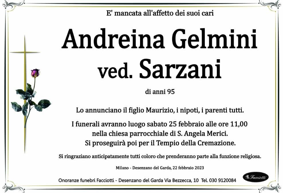 Andreina Gelmini ved. Sarzani