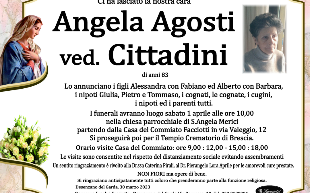 Angela Agosti ved. Cittadini