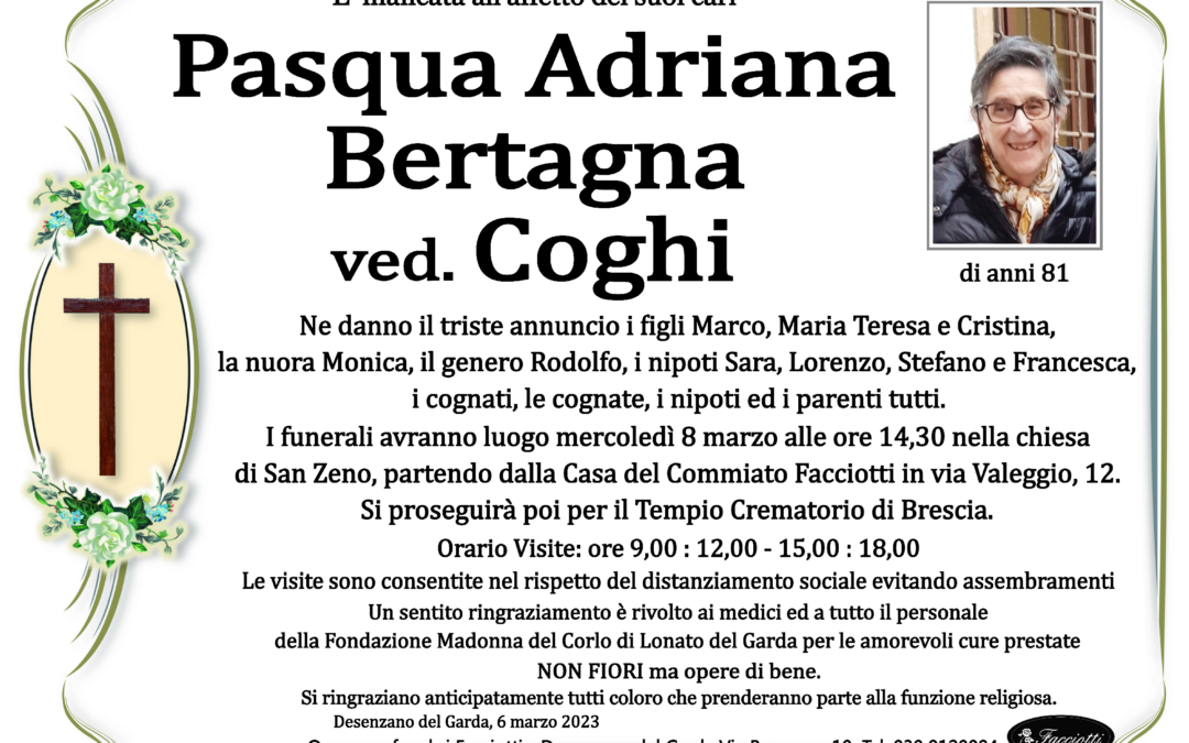 Pasqua Adriana Bertagna ved. Coghi