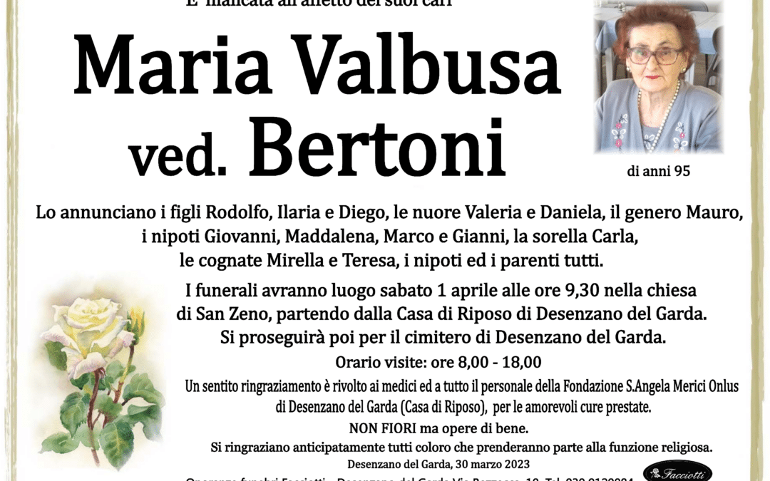 Maria Valbusa ved. Bertoni