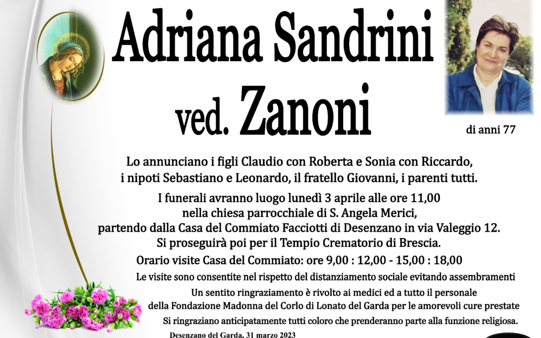 Adriana Sandrini ved. Zanoni