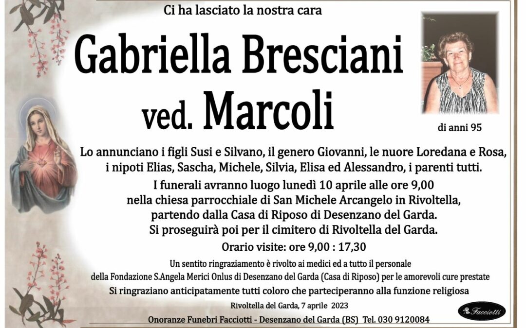 Gabriella Bresciani ved. Marcoli