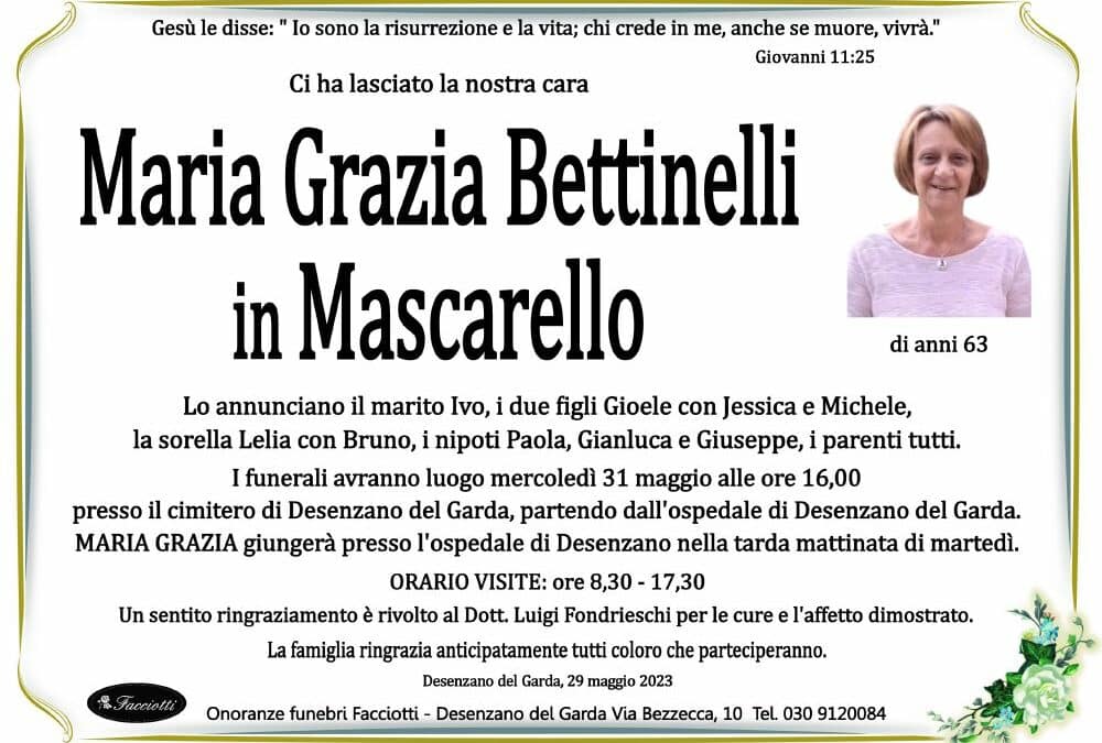 Maria Grazia Bettinelli in Mascarello