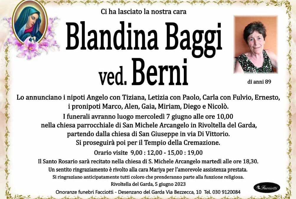 Blandina Baggi ved. Berni