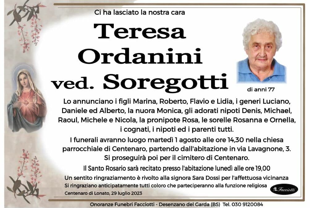 Teresa Ordanini ved. Soregotti