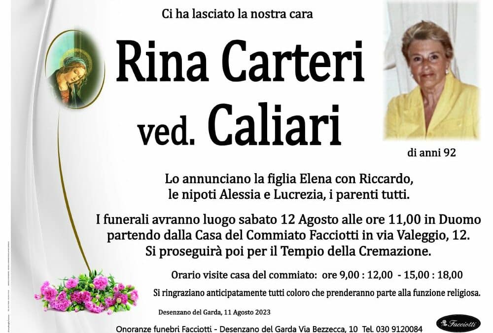 Rina Carteri ved. Caliari