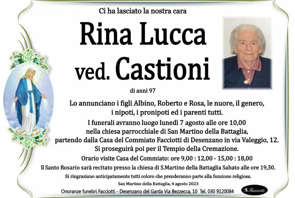 Rina Lucca ved. Castioni