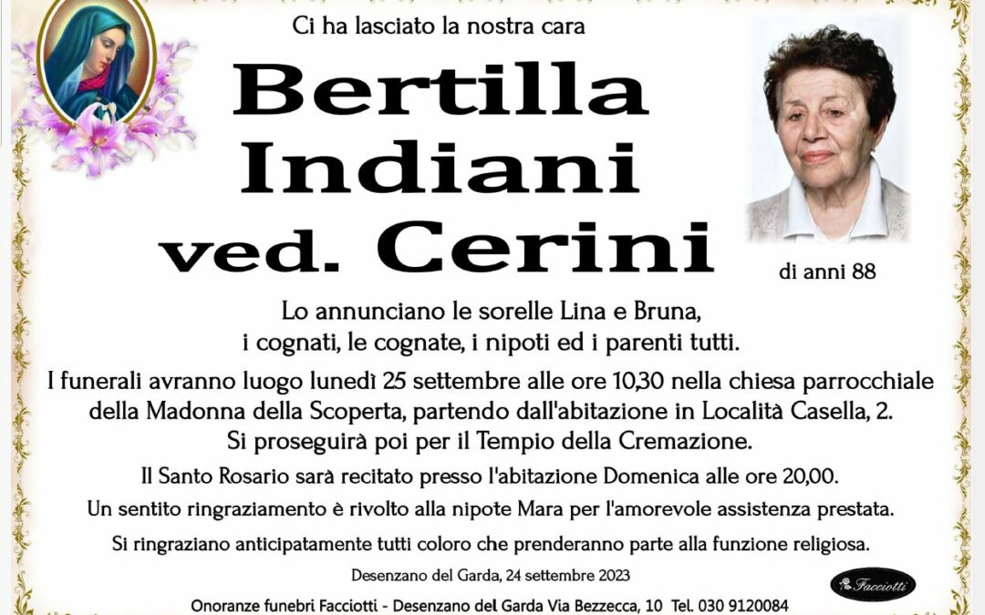 Bertilla Indiani ved. Cerini