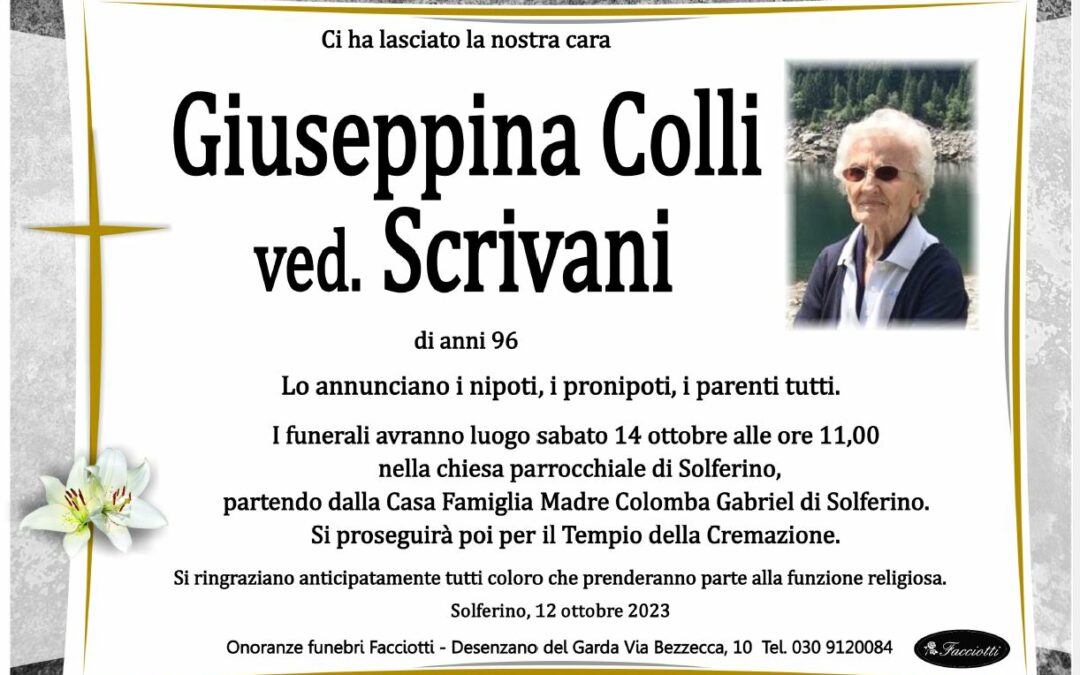 Giuseppina Colli ved. Scrivani