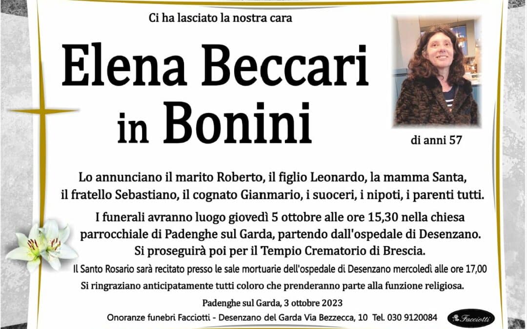 Elena Beccari in Bonini