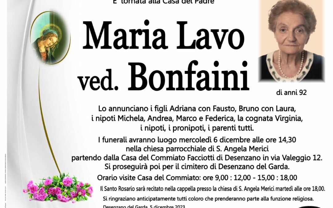 Maria Lavo ved. Bonfaini