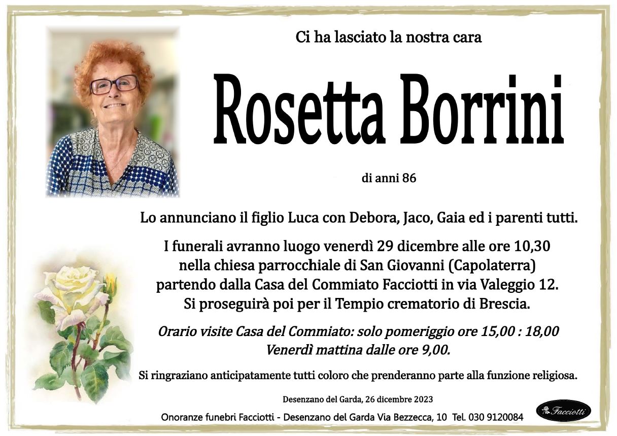 Rosetta Borrini - Onoranze Funebri Facciotti