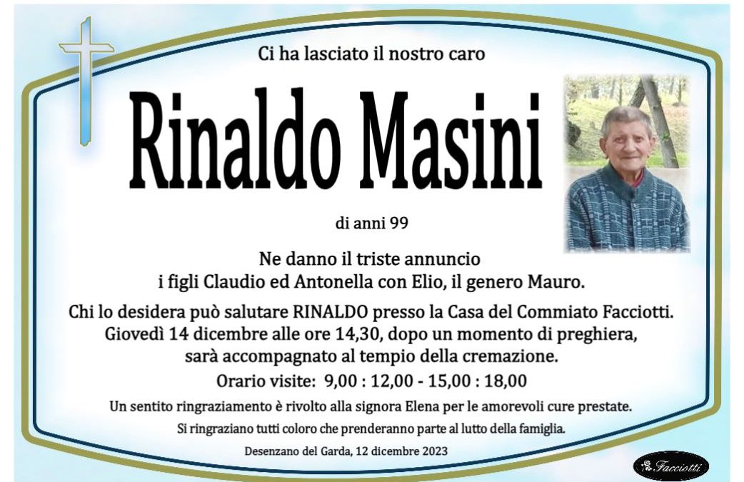 Lutto Rinaldo Masini