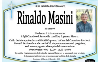 Lutto Rinaldo Masini
