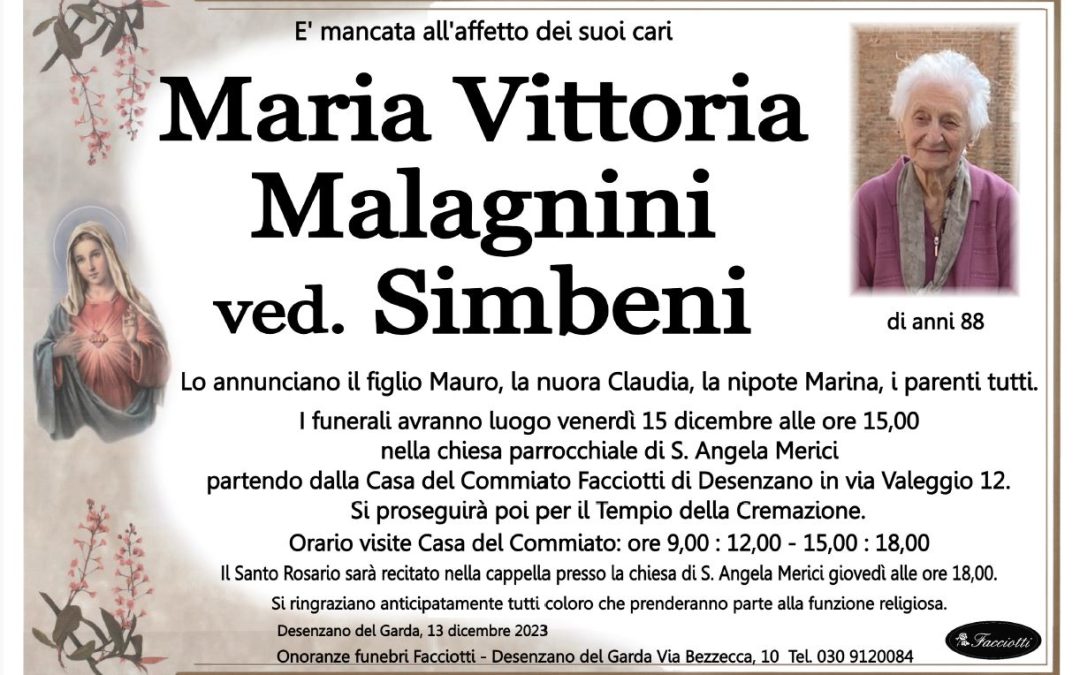 Maria Vittoria Malagnini ved. Simbeni