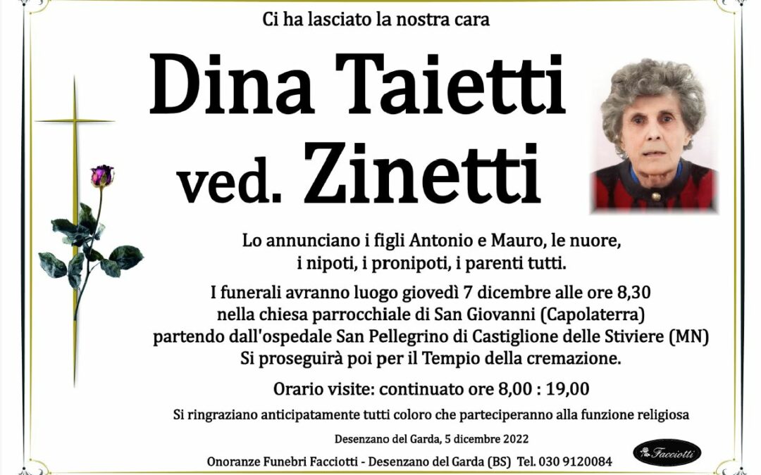 Dina Taietti ved. Zinetti