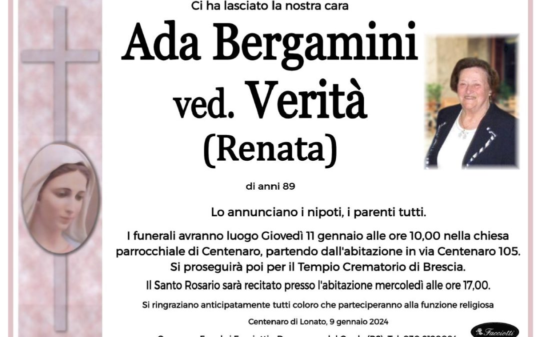 Ada Bergamini (Renata) ved. Verità