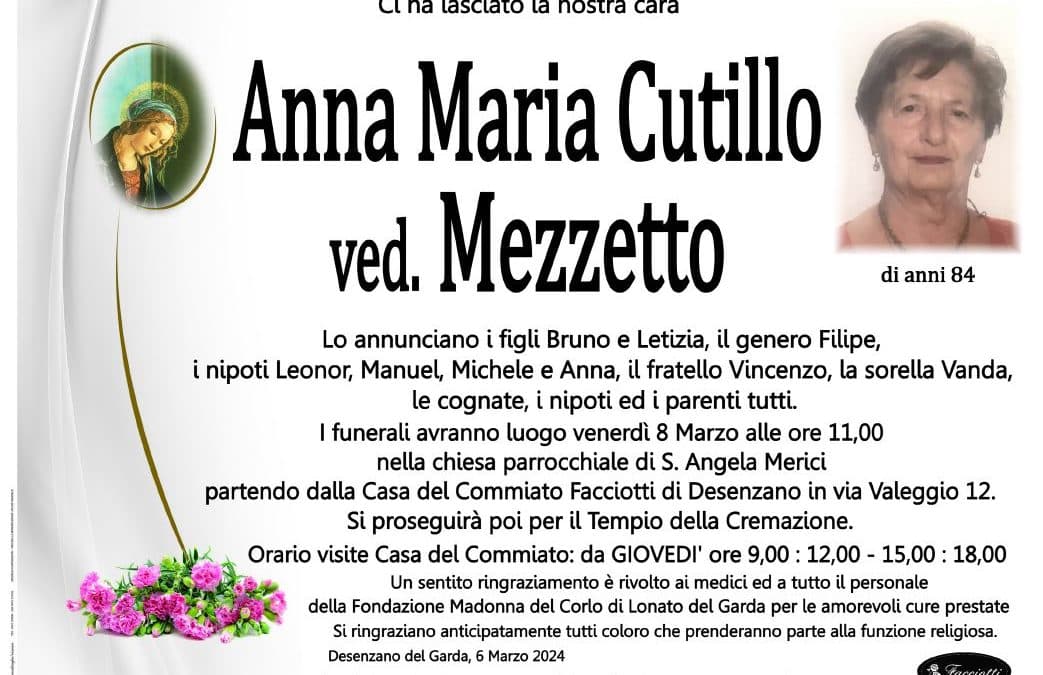 Anna Maria Cutillo ved. Mezzetto