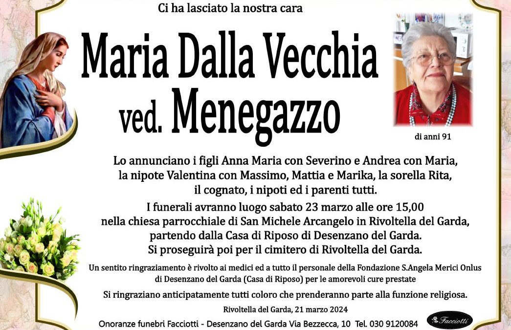 Maria Dalla Vecchia ved. Menegazzo