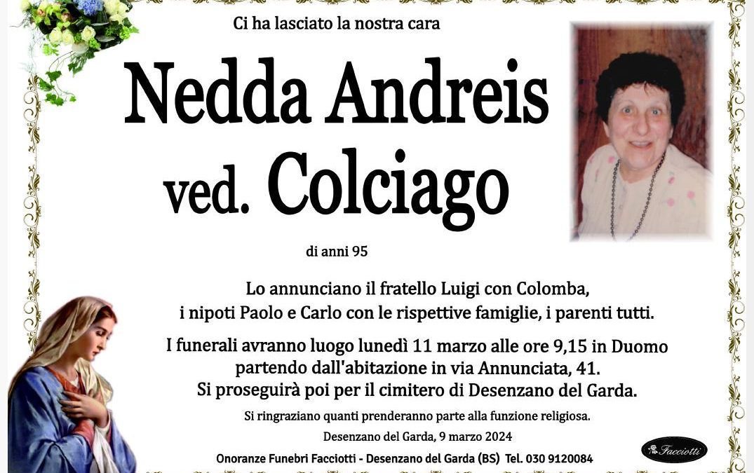 Nedda Andreis ved. Colciago