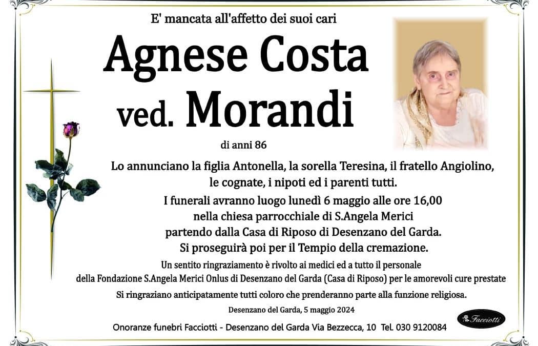 Agnese Costa ved. Morandi