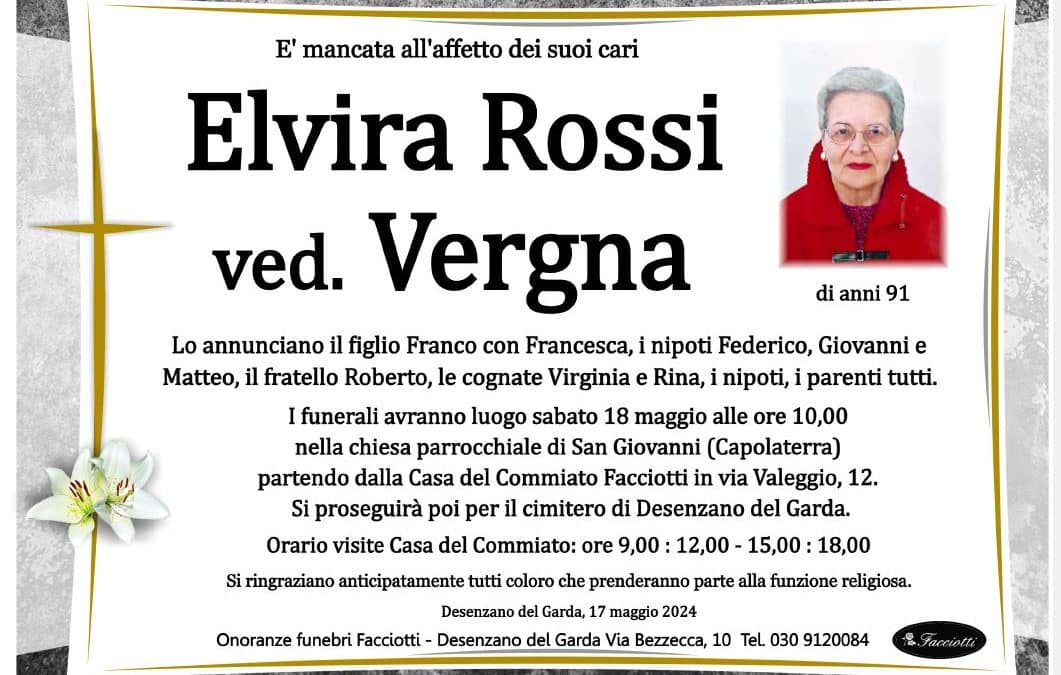 Elvira Rossi ved. Vergna