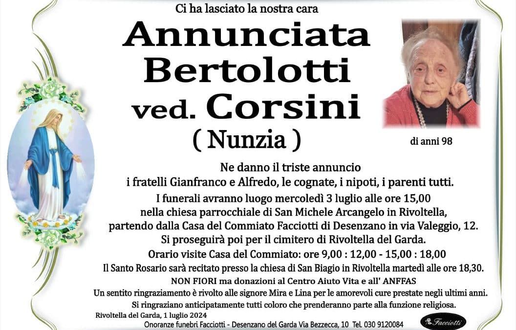 Annunciata Bertolotti ved. Corsini (Nunzia)