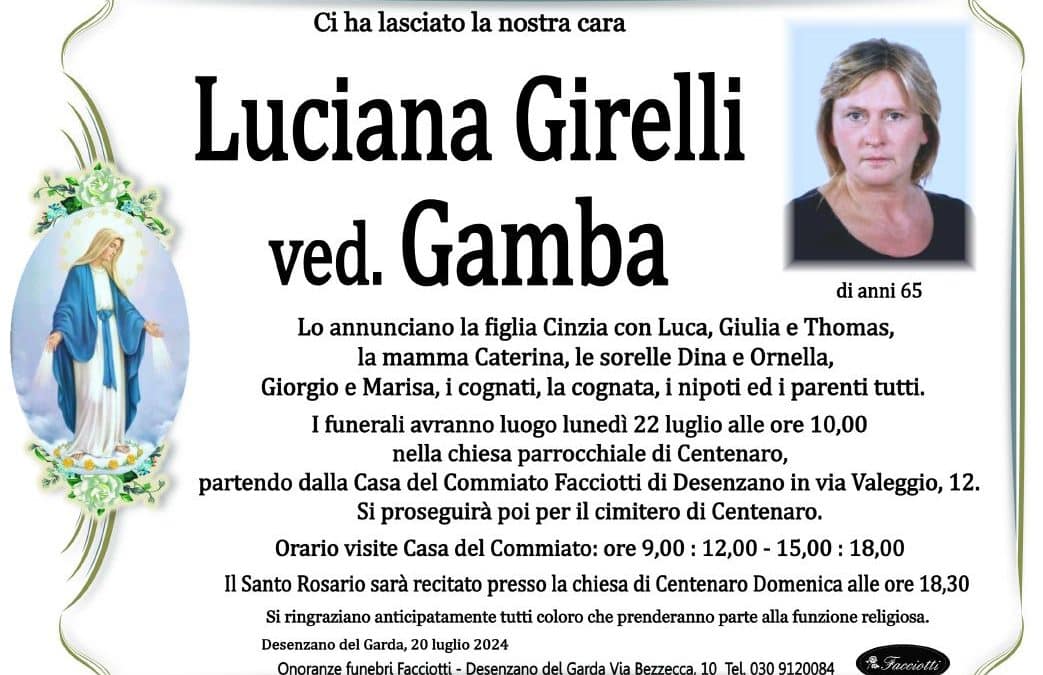Luciana Girelli ved. Gamba